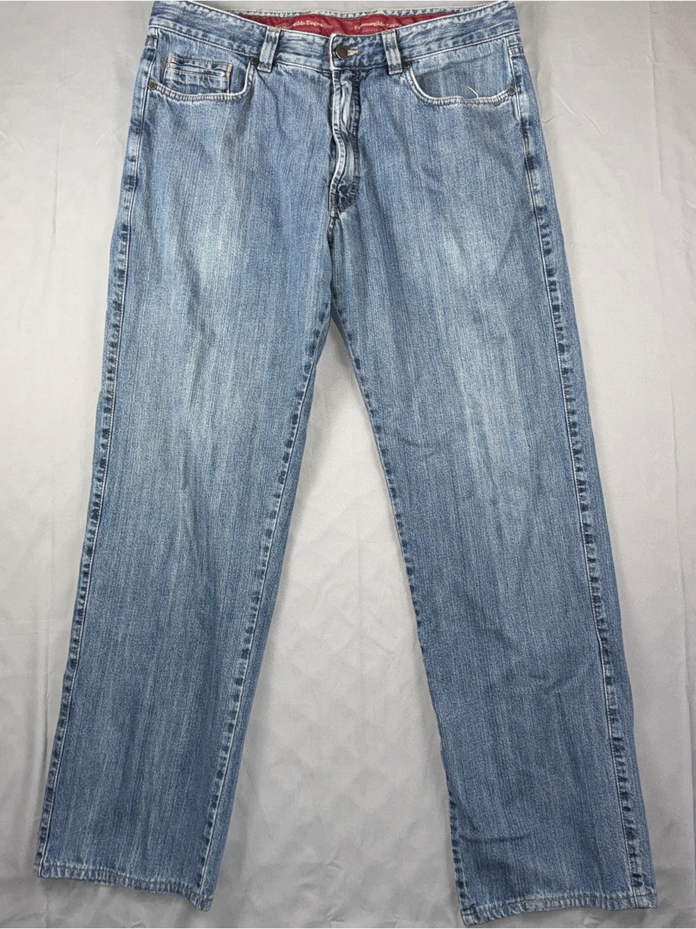 Ermenegildo Zegna Jeans Mens 36 Blue Light Wash Straight Denim Made In Italy